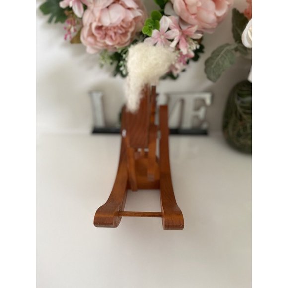 Rocking Horse Vintage Hand Crafted Folk Art Wooden Doll Horse Mane and Tail EUC - Picture 10 of 16